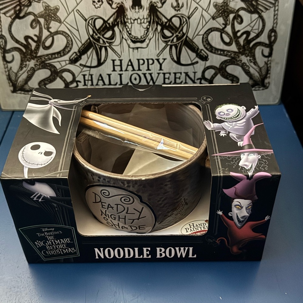 Disney Nightmare before Christmas Noodle Bowl with Chopsticks